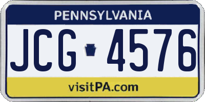 PA license plate JCG4576