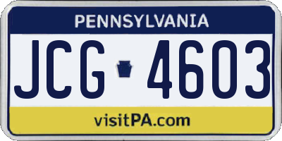 PA license plate JCG4603