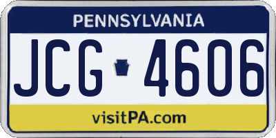 PA license plate JCG4606