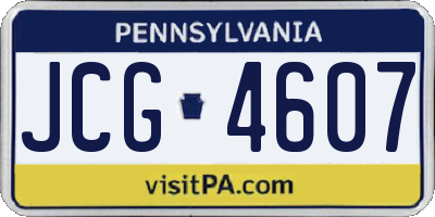 PA license plate JCG4607
