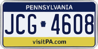 PA license plate JCG4608