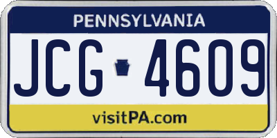 PA license plate JCG4609