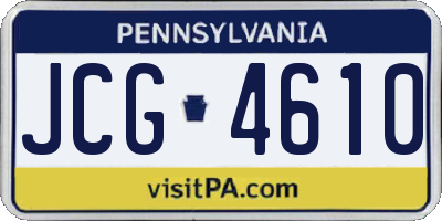 PA license plate JCG4610