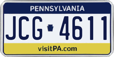 PA license plate JCG4611