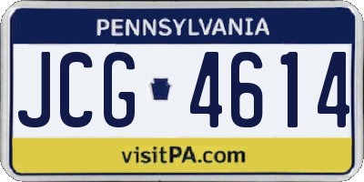 PA license plate JCG4614