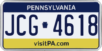 PA license plate JCG4618