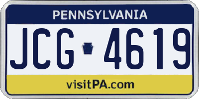 PA license plate JCG4619
