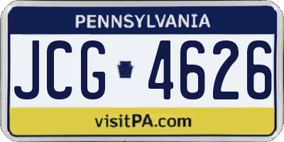 PA license plate JCG4626