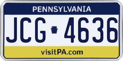 PA license plate JCG4636
