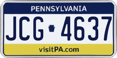 PA license plate JCG4637