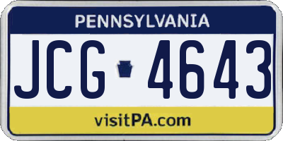 PA license plate JCG4643