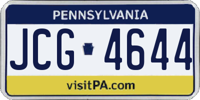 PA license plate JCG4644