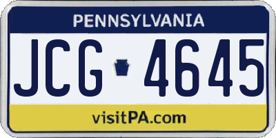 PA license plate JCG4645