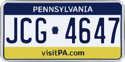 PA license plate JCG4647
