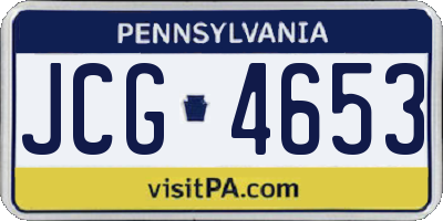 PA license plate JCG4653