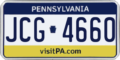 PA license plate JCG4660