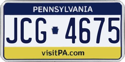 PA license plate JCG4675