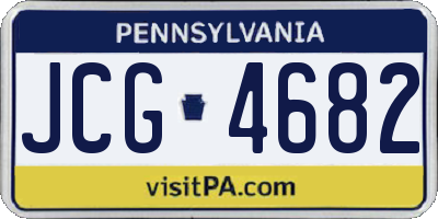 PA license plate JCG4682
