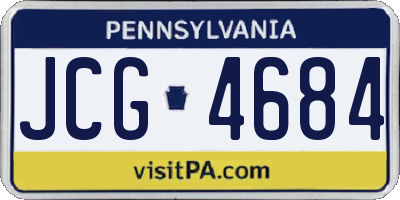 PA license plate JCG4684
