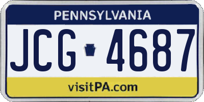 PA license plate JCG4687