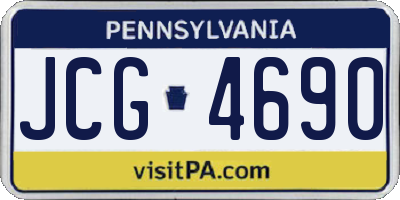 PA license plate JCG4690