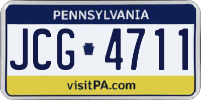 PA license plate JCG4711