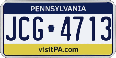 PA license plate JCG4713