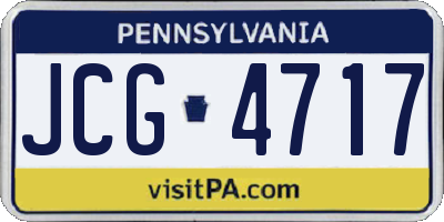 PA license plate JCG4717