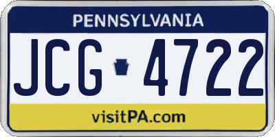 PA license plate JCG4722