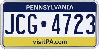 PA license plate JCG4723