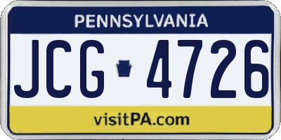 PA license plate JCG4726