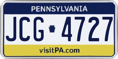 PA license plate JCG4727