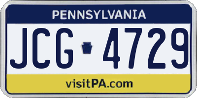 PA license plate JCG4729