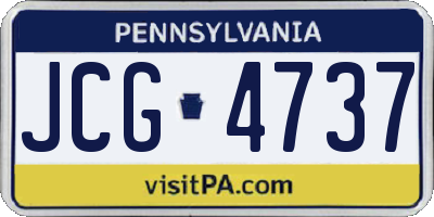 PA license plate JCG4737