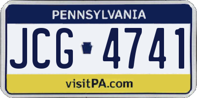 PA license plate JCG4741