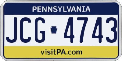 PA license plate JCG4743