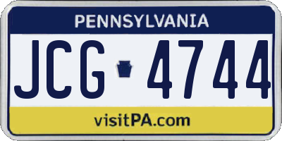 PA license plate JCG4744