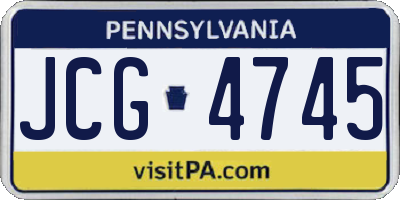 PA license plate JCG4745