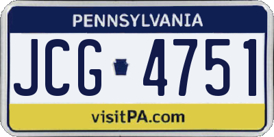 PA license plate JCG4751