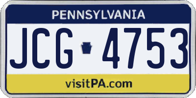 PA license plate JCG4753