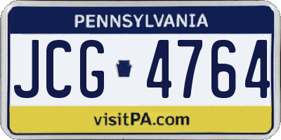 PA license plate JCG4764