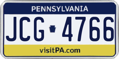 PA license plate JCG4766