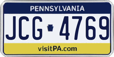 PA license plate JCG4769