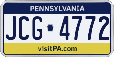 PA license plate JCG4772