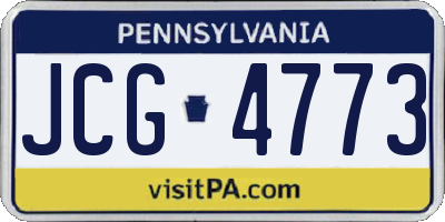 PA license plate JCG4773