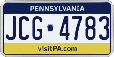 PA license plate JCG4783