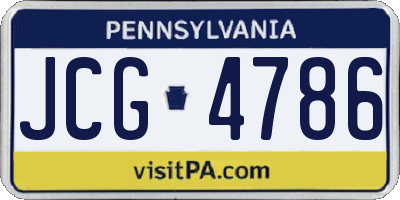 PA license plate JCG4786
