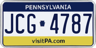 PA license plate JCG4787