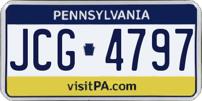 PA license plate JCG4797