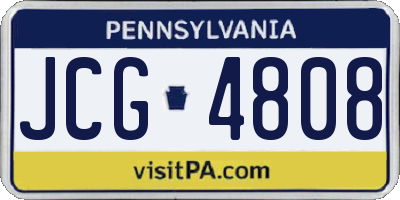 PA license plate JCG4808